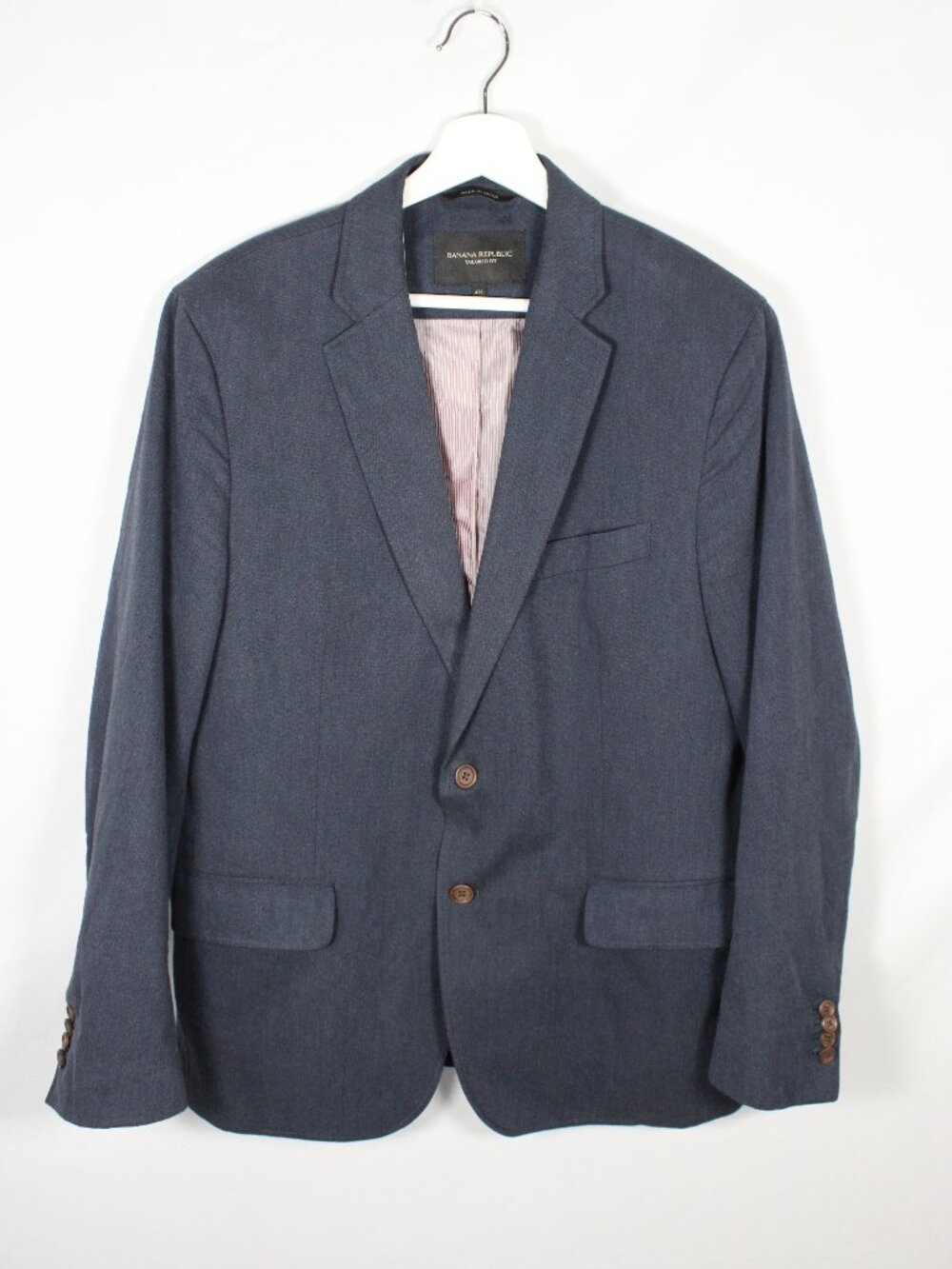 Banana Republic Tailored Fit Blazer Mens 42S Navy Blue Cotton Blend Suit Jacket
